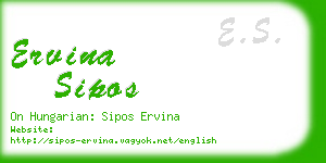 ervina sipos business card